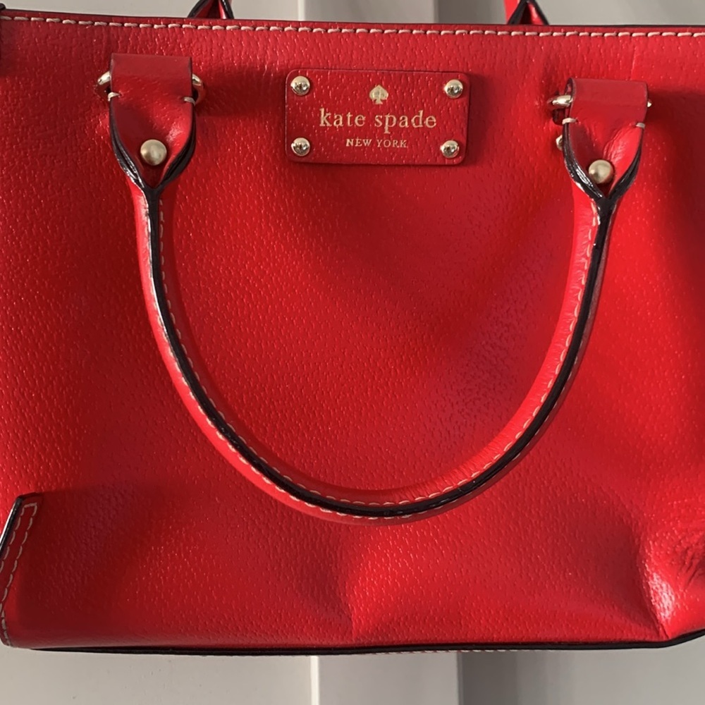 KATE SPADE Large Red Leather Tote Briefcase Shoulder Bag  Excellent condition - Picture 2 of 8